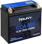 Houny 12V 20Ah LiFePO4 Motorcycle Battery, 480 CCA, Maintenance-Free with Advanced BMS, Compatible with Harley-Davidson, Ducati, Honda, Kawasaki, Suzuki, BMW, ATV, UTV, and More