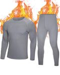 Roadbox Men's Thermal Base Layer Long Johns - Fleece Lined Long Underwear Sets Thermals Shirts and Pants for Outdoor Running