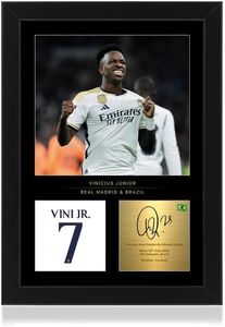 Win FC Vinicius Junior A4 Signed Mounted Photo Display - Reprinted Digital Signature - Real Madrid Gift