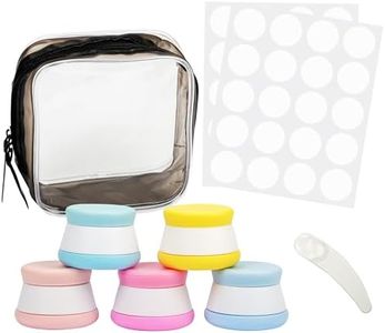 Belle Vous Lot de 5 Pots Cosmétiques de Voyage en Silicone & Trousse de Rangement - Flacons Voyage 20 ml avec Couvercles Anti-fuite Sans BPA - Approuvés TSA pour Maquillage, Lotions & Crème