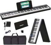 OYAYO 88 Keys Folding Piano Keyboard,2023 Upgrade Portable Electronic Piano Keyboard Supports Bluetooth MIDI Mode, Rechargeable/Touch-Sensitive/Semi-Weighted, Perfect for Beginners Teens and Adults