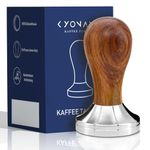 KYONANO Espresso Tamper 51mm - Coffee Tamper- Espresso Hand Tamper with Stainless Steel Base and Scented Rosewood Handle - Suit for 51mm Delonghi Bottomless Portafilter