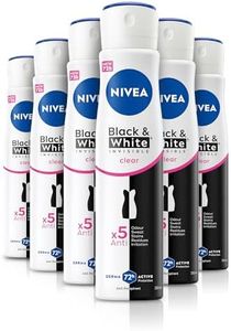 NIVEA Black & White Invisible Anti-Perspirant Spray Pack of 6 (6 x 250ml), 72hr Anti-Sweat Women's Deodorant Spray, No Stains on Black and White ClothesVisit the NIVEA Store