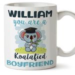 MUGFFINS Personalised Mug for Boyfriend - in English - Custom Koalafied - Funny Custom Gift - Ceramic 11oz Mug