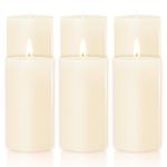 TRINIDa Pillar Candle - 6 Pack 50/100 mm Candles, Ivory, Unscented, 20 Hour Long Burning Time - Ideal for Church, Home Decor and Special Occasions