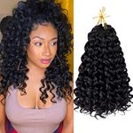 7 Packs GoGo Curl Crochet Hair 12 Inch Short Curly Crochet Hair for Black Women Beach Curl Water Wave Deep Twist Crochet Braids Synthetic Braiding Hair Extensions(12 Inch, 1B)