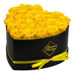 GLAMOUR BOUTIQUE 27-Piece Forever Flowers Heart Shape Box - Preserved Roses, Immortal Roses That Last A Year - Eternal Rose Preserved Flowers for Delivery Prime Mothers Day & Valentines Day