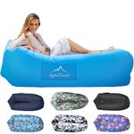 AlphaBeing Inflatable Lounger Air Sofa, Portable Inflatable Couch Mesh Hollow Air Hammock Anti Leakage Air Chair for Outdoor Camping Beach Traveling Music Festivals Backyard, Blue