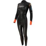 ZONE3 Womens Aspect Breaststroke 3/2mm Triathlon Wetsuit - Black Blue Orange - Easy Stretch Womens Wetsuits - M