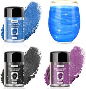Edible Glitter for Drinks, 3 Colors Luster Dust Edible Set, 5g Food Grade Drink Glitter for Cakes Cookies Drinks Chocolate Decoration