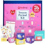 RedDrop Period Kit for Tweens - First Period Kit for Girls 9-12 - Includes 30 Everyday Pads, 14 FlowDay Teen Pads, 14 FlowNight Pads, 10 Maximum Pads, 10 Feminine Wipes, & More - Teen Period Kit
