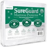 SureGuard California King Mattress Protector - 100% Waterproof, Hypoallergenic - Premium Fitted Cotton Cover - Smooth