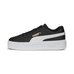 PUMA Women's Smash Platform V3 Sneaker, Black White Gold, 8, Puma Black-puma White-puma Gold, 8