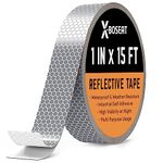 X-BOSEAT Reflective Tape 1inch x 15ft Self Adhesive, Durable and Waterproof - DOT C2 for Marking Areas, Objects and Vehicles