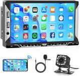 Android Double Din Car Stereo with GPS Navigation, Rimoody 7'' Touch Screen Car Radio with Bluetooth Mirror Link WIFI GPS FM RDS Radio 2 Din with Rear Camera