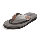 FITORY Men's Flip Flops, Flip Flops, Outdoor Leisure Beach Comfortable Slippers, Light Gray Size 9