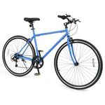Goplus Mountain Bike, 26" Cycling Bicycle w/ 6-Speed Drivetrain, Front and Rear Dual Brakes, Adjustable Seat, All-Terrain Tires, Outdoor MTB City Bike for Men Women Teens Adults (Navy)