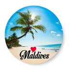 PEACOCKRIDE Love Maldives Souvenir l Travel I Pin Badge (Metal, Multicolour,75mm)