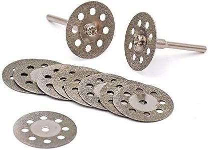 YEEZUGO 10 pcs Diamond Cutting Wheel Cut Off Discs Coated Rotary Tools W/Mandrel 22mm for Dremel