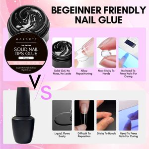 Makartt 3D Nail Glue Gel – Extra Strong Solid Adhesive for Press Ons & Tips, UV/LED Curing