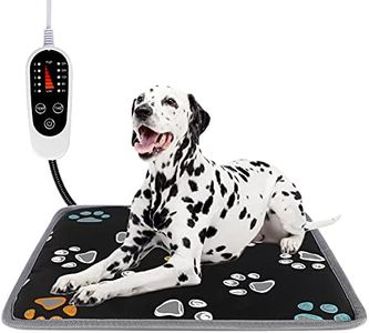 Furrybaby Pet Heating Pad, Waterproof Dog Heating Pad Mat for Cat with 5 Level Timer and Temperature, Pet Heated Warming Pad with Durable Anti-Bite Tube Indoor for Puppy Dog Cat (Black Paw, 24" X 16")