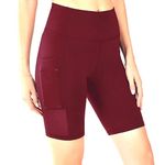 Flingr Poly Spandex Women’s Sports Shorts for Slim Fit | Sport Shorts for Workout, Yoga, Exercise, Running, Cycling, Gym Casual Wear (M, Maroon)