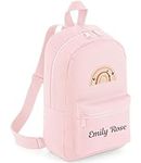 Hoolaroo Personalised Toddler Backpack Rucksack for Nursery Bag Baby Kids Girls Boho Rainbow Pink