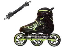 Slyk Sterling 100mm Inline Skates, 3 Wheels Adjustable Inline Skates, 85A Hardenss PU Speedy Wheels with ABEC-11 Bearings, Triskates for Children to Adults (Green, X-Large (Euro Shoe Size 43 to 46))