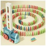 Kids Games Domino Train Toys: 180PCS Automatic Stacking Creative Game 3+ Year Old - Stem Montessori Toy for Boys 4-6 - Summer Autistic Christmas Birthday Gifts 5 6 Toddler Girls Ages 4-8