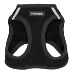 Voyager Step-in Air Dog Harness - All Weather Mesh, Reflective, No Pull Harness for Small, Medium Dogs, Cats - Secure with Hook & Loop Fastener, Buckle, Double D-Rings - Black, M