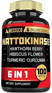 6in1 Nattokinase 2000 Fu Capsules with Hawthorn Berry, Hibiscus Flower & More - 100 Capsules - Nattokinase Supplement