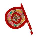 SHUBHPARV Pankha Design (Regular) Wedding Ceremony Item | Decorative Handmade Fan for Special Occasions| Shaadi, Marriage Handicraft Hand Fan with Handle| Bamboo Pankha, Pankhi, Bena, Beejna