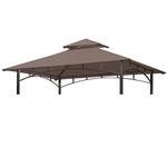 OLILAWN Grill Gazebo Replacement Canopy Roof, 5' x 8' Outdoor BBQ Gazebo Canopy Top Cover, Double Tired Grill Canopy Tent Cover with Durable Polyester Fabric, Fit for Model L-GG001PST-F, Brown