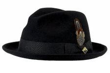 Stacy Adams Men's Fedora with Matching Hat,Black,XL