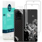 Ibywind 2 Pcs Screen Protector For Samsung Galaxy S20 Ultra,Flexible TPU Film,With 1Pc Camera Lens Protector,1Pc Back Film,Bubble Free,Easy To Install