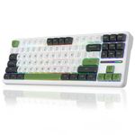 AULA F87 Wireless Mechanical Keyboard, 75% Gasket TKL Keyboard Gaming,2.4Ghz/Type-C/BT5.0 Hot Swappable Custom Keyboard,Pre-lubed Switch RGB Keyboard for PC/Tablet/Xbox/PS4/PS5(Green&White)