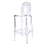 2xHome Grove Modern Ghost Bar Stool, Clear