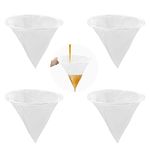 4 Pieces Honey Filter Strainer, 40x33cm Conical Honey Filter Net Nylon Reusable Honey Filter Mesh with Metal Circle Beekeeping Filter Tool for Honey Filtering Extracting (150 Mesh)