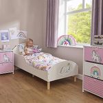 Liberty House Toys Kids Toddler Bed Unicorn, Engineered Wood, White, H68 x W74 x L144cm