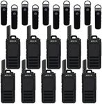 Retevis RB39P Bluetooth Two Way Radio, Wireless Walkie Talkies with Earpiece, Ultra-Slim, License-Free, Hands Free for Restaurant Retail School Healthcare (10 Pack)