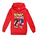 LQBNZQZ Kids Son-ic Long Sleeve Hoody Hoodies for Boys and Girls Tops Funny Gamer Sweatshirts Gaming Jumper Clothes (Red, 11-12 Years)