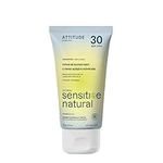 ATTITUDE Mineral Sunscreen for Sensitive Skin, EWG Verified, Broad Spectrum UVA/UVB, Dermatologically Tested, Plant and Mineral-Based Formula, Vegan, SPF 30, Unscented, 150 grams