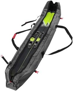Navaris Ski Bag for Men and Women - 190 cm (6.2 ft) - Ski Bag for 1 Pair of Skis and Poles with Zipper, 2 Straps with Buckles and Carrying Handle