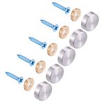 INCREWAY Mirror Screws, 20 Sets 16mm Stainless Steel Mirror Screws Cap with Decorative Cover Nails (Cylindrical)