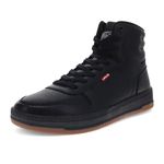 Levi's Men's Drive Hi Sneaker, Black/Gum, 8.5