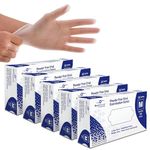 MediHands Clear Vinyl Gloves Medium Disposable Surgical Gloves, Box of 500 Powder Free Latex Free & Protein Free, Medical Gloves, Food, Multi Use