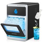 EUHOMY LunaArc Crescent Ice Makers Countertop, 1600Pcs/Day, Ready in 12Mins, Auto Deep Cleaning, Timer, Portable Crescent Ice Maker Countertop with Clear Ice Cubes for Whiskey/Coffee/Soft Drinks