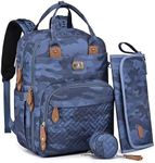 Dikaslon Diaper Bag Backpack with Portable Changing Pad, Pacifier Case and Stroller Straps, Large Unisex Baby Bags for Boys Girls, Multipurpose Travel Back Pack for Moms Dads, Camo