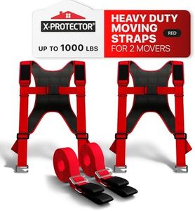 X-Protector Moving Straps - 2 Pairs - Lifting Straps for 2 Movers - Furniture Moving Straps to Move Furniture Easily and Safely - Perfect for Lifting and Moving Heavy Objects! (with Back Support)