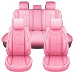 SPEED TREND Car Seat Covers – Premium PU Leather for Ultimate Comfort & Protection, Easy Installation and Universal Fit for Most Cars SUVs Trucks (ST-003 Full Set, Pink)